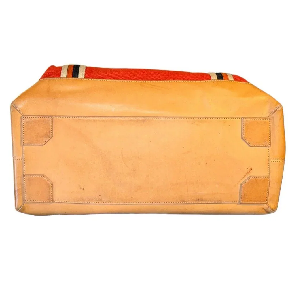 Coach Bleecker Orange Canvas &‎ Tan Leather Beach Unisex Tote Bag 71321 5825 - Picture 12 of 12